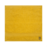 BYFT Daffodil Monogrammed Face Towel Yellow 30 x 30 Cm