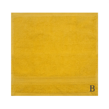 BYFT Daffodil Monogrammed Face Towel Yellow 30 x 30 Cm