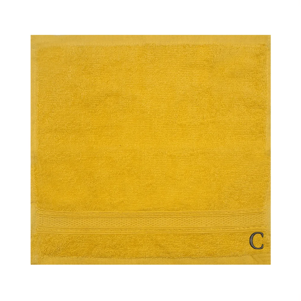 BYFT Daffodil Monogrammed Face Towel Yellow 30 x 30 Cm