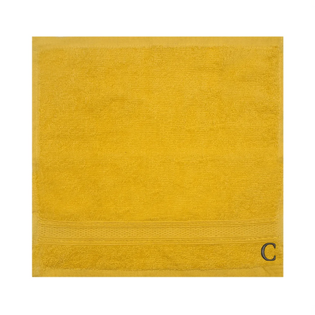 BYFT Daffodil Monogrammed Face Towel Yellow 30 x 30 Cm