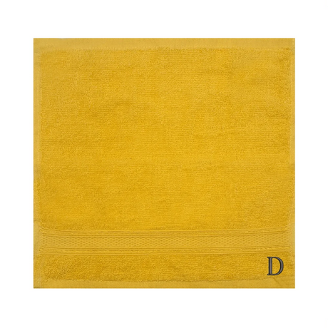 BYFT Daffodil Monogrammed Face Towel Yellow 30 x 30 Cm