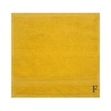 BYFT Daffodil Monogrammed Face Towel Yellow 30 x 30 Cm