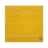 BYFT Daffodil Monogrammed Face Towel Yellow 30 x 30 Cm