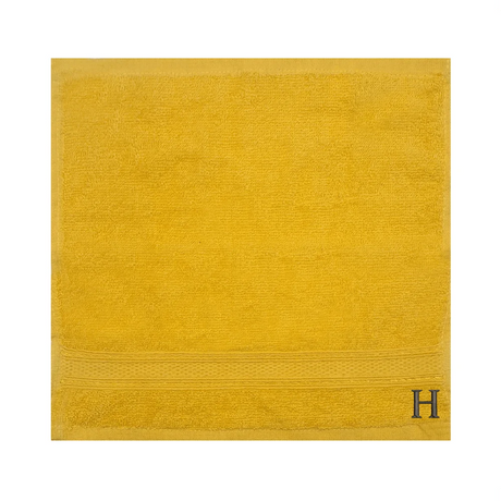 BYFT Daffodil Monogrammed Face Towel Yellow 30 x 30 Cm