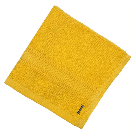 BYFT Daffodil Monogrammed Face Towel Yellow 30 x 30 Cm