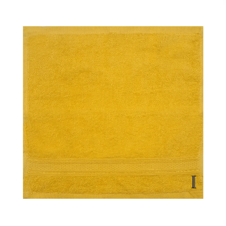 BYFT Daffodil Monogrammed Face Towel Yellow 30 x 30 Cm