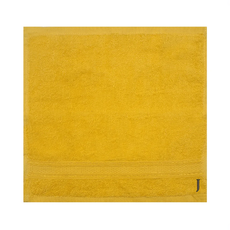 BYFT Daffodil Monogrammed Face Towel Yellow 30 x 30 Cm