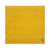 BYFT Daffodil Monogrammed Face Towel Yellow 30 x 30 Cm