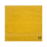BYFT Daffodil Monogrammed Face Towel Yellow 30 x 30 Cm