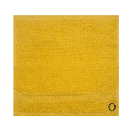 BYFT Daffodil Monogrammed Face Towel Yellow 30 x 30 Cm
