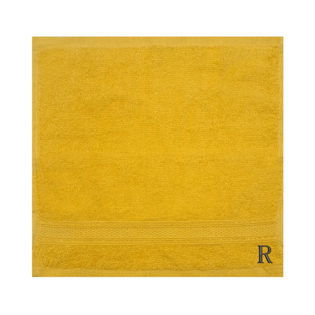 BYFT Daffodil Monogrammed Face Towel Yellow 30 x 30 Cm