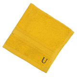 BYFT Daffodil Monogrammed Face Towel Yellow 30 x 30 Cm