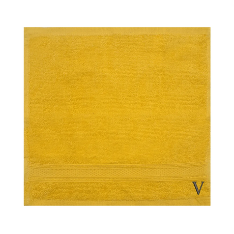 BYFT Daffodil Monogrammed Face Towel Yellow 30 x 30 Cm