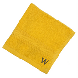 BYFT Daffodil Monogrammed Face Towel Yellow 30 x 30 Cm