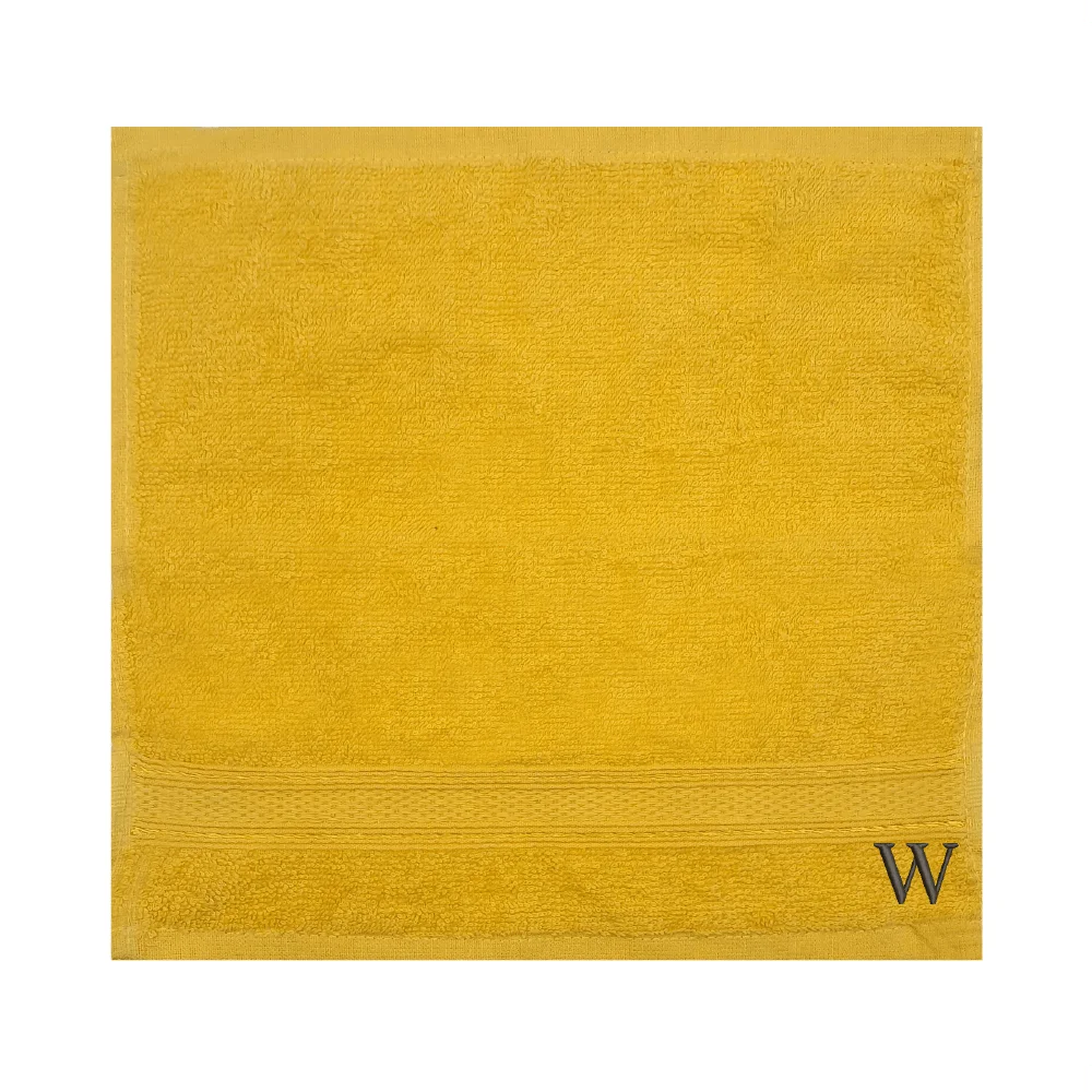 BYFT Daffodil Monogrammed Face Towel Yellow 30 x 30 Cm