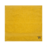 BYFT Daffodil Monogrammed Face Towel Yellow 30 x 30 Cm