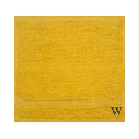 BYFT Daffodil Monogrammed Face Towel Yellow 30 x 30 Cm