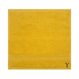 BYFT Daffodil Monogrammed Face Towel Yellow 30 x 30 Cm