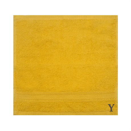 BYFT Daffodil Monogrammed Face Towel Yellow 30 x 30 Cm