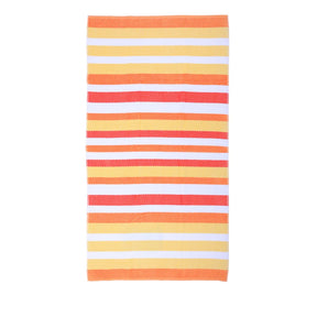 Mimosa Beach Towel Orange Horizontal Stripe Cotton Pool Towel