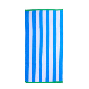 Mimosa Beach Towel White & Light Blue Cool Stripe Cotton Pool Towel