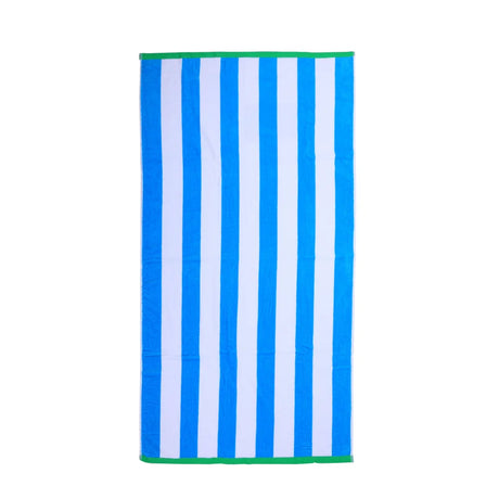 Mimosa Beach Towel White & Light Blue Cool Stripe Cotton Pool Towel