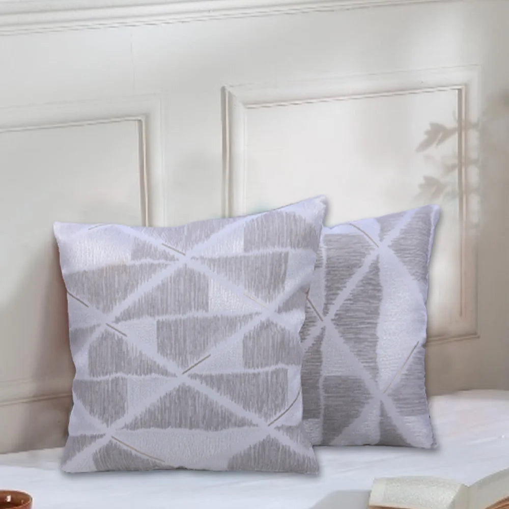 BYFT Orchard Cushion Cover 40 x 40 cm (Mystrey Grey) 16 x 16 inch Luxury Decorative Cushion Cover for Sofa, Bed & Living Room - Set of 02