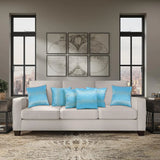 BYFT Orchard Cushion Cover 40 x 40 cm (Azure Elegance Arctic Blue) 16 x 16 inch Luxury Decorative Cushion Cover for Sofa, Bed & Living Room - Set of 02