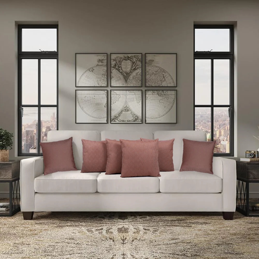 BYFT Orchard Cushion Cover 40 x 40 cm (Aira Brown) 16 x 16 inch Luxury Decorative Cushion Cover for Sofa, Bed & Living Room - Set of 02