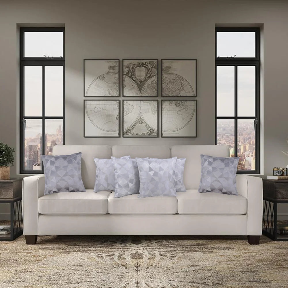 BYFT Orchard Cushion Cover 40 x 40 cm (Mystrey Grey) 16 x 16 inch Luxury Decorative Cushion Cover for Sofa, Bed & Living Room - Set of 02