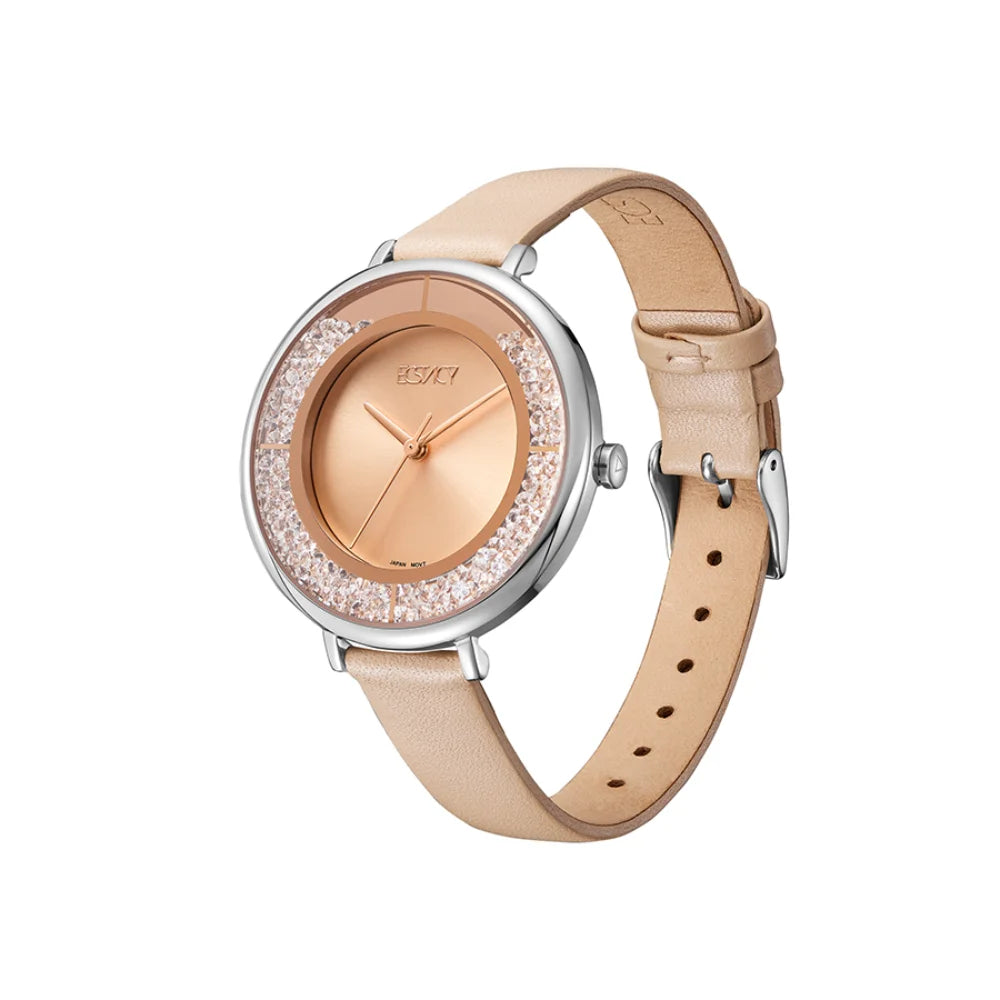 ecstacy-women's-2036-movement-watch-analog-display-and-stainless-steel-strap-e23501-slck-beige