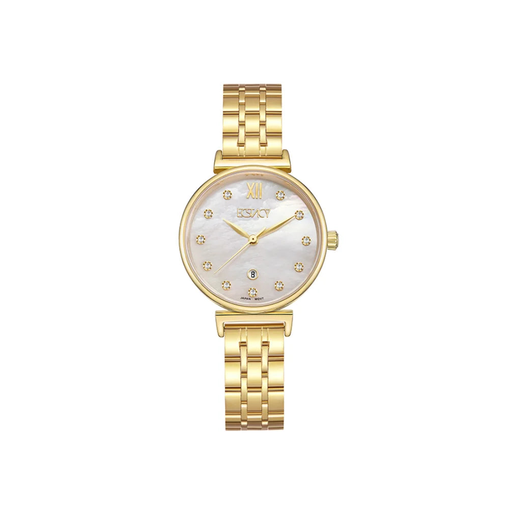 ecstacy-women's-gl12-movement-watch-analog-display-and-stainless-steel-strap-e23506-gbgm-gold