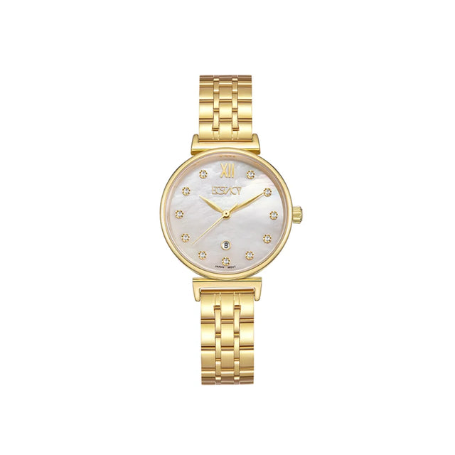 ecstacy-women's-gl12-movement-watch-analog-display-and-stainless-steel-strap-e23506-gbgm-gold