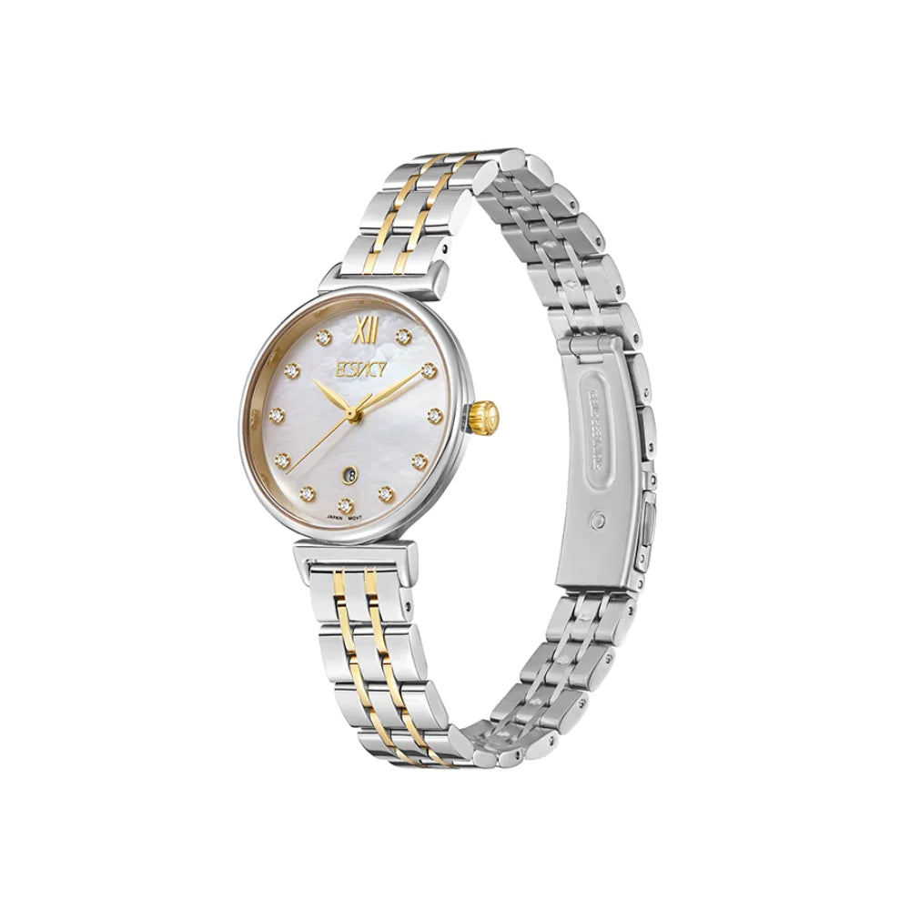 ecstacy-women's-gl12-movement-watch-analog-display-and-stainless-steel-strap-e23506-tbtm-two-tone-rose-gold