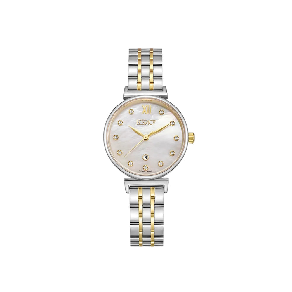 ecstacy-women's-gl12-movement-watch-analog-display-and-stainless-steel-strap-e23506-tbtm-two-tone-rose-gold