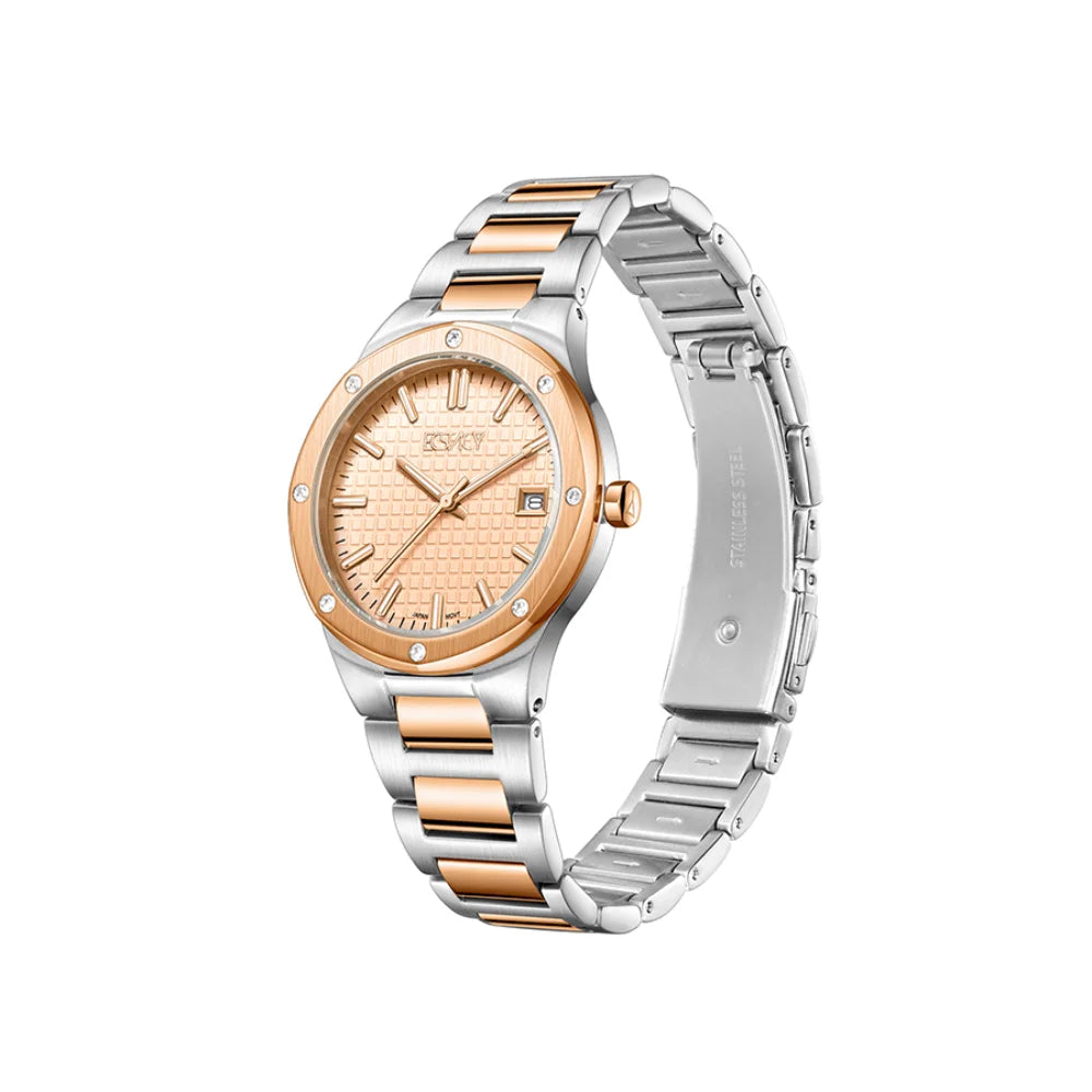 ecstacy-women's-gm10-movement-watch-analog-display-and-stainless-steel-strap-e23509-kbkk-two-tone-rose-gold