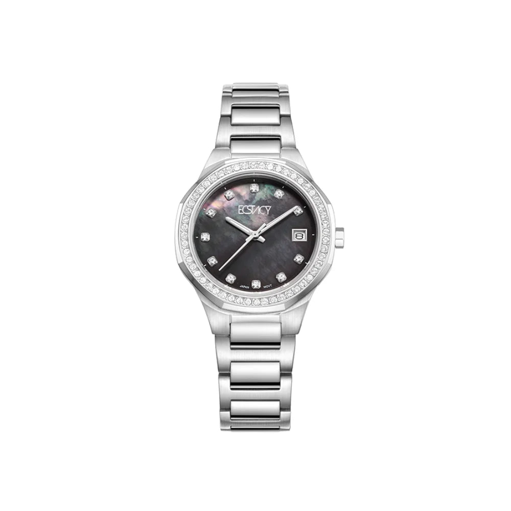 ecstacy-women's-gm10-movement-watch-analog-display-and-stainless-steel-strap-e23511-sbsmb-silver