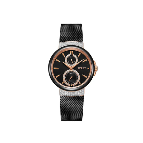 ecstacy-women's-vd77-movement-watch-multi-function-display-and-stainless-steel-strap-e23603-kmbb-black