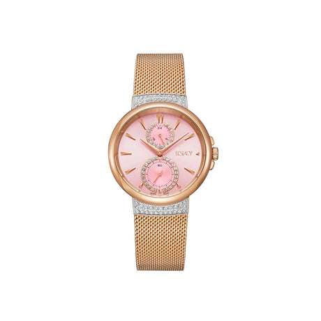 ecstacy-women's-vd77-movement-watch-multi-function-display-and-stainless-steel-strap-e23603-rmkp-rose-gold