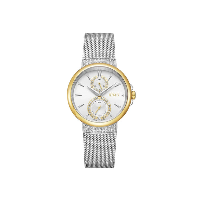 ecstacy-women's-vd77-movement-watch-multi-function-display-and-stainless-steel-strap-e23603-tmss-silver