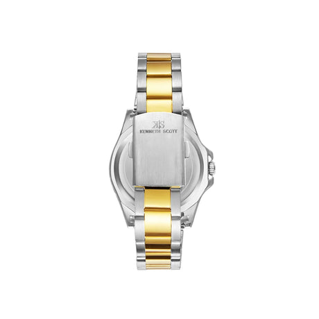 kenneth-scott-men's-sl28d-movement-watch-analog-display-and-stainless-steel-strap-k23022-tbth-gold/silver