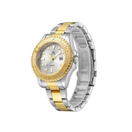 kenneth-scott-men's-sl28d-movement-watch-analog-display-and-stainless-steel-strap-k23022-tbtw-gold/silver