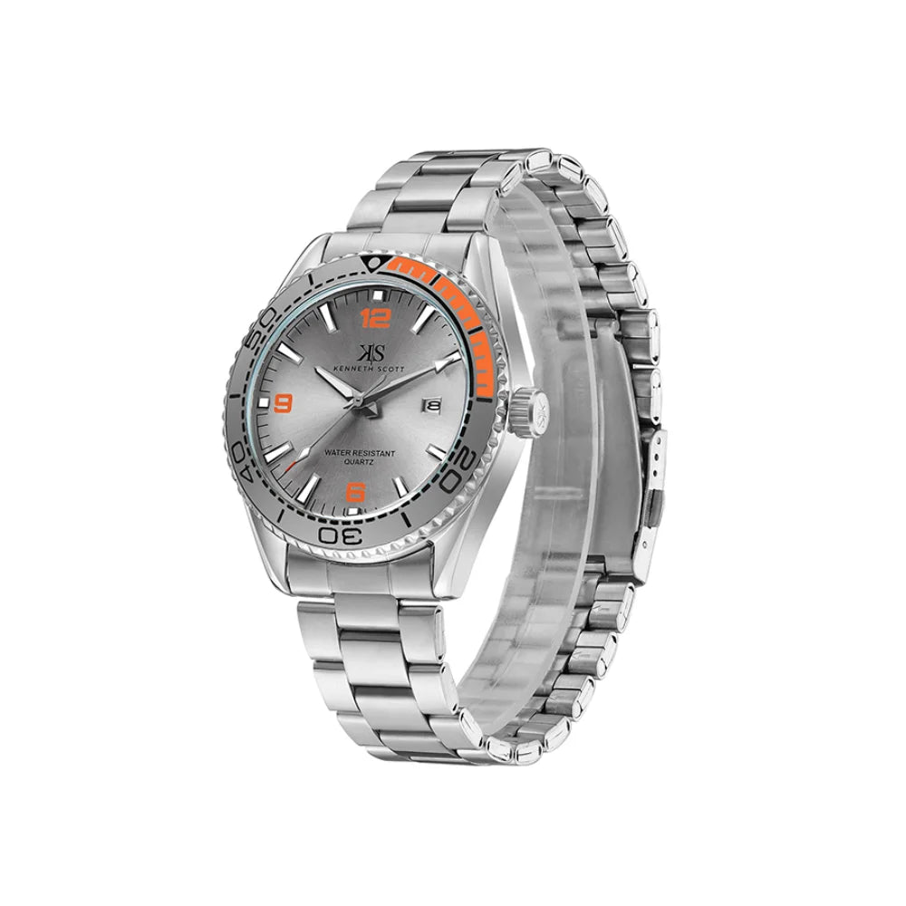 kenneth-scott-men's-sl28d-movement-watch-analog-display-and-stainless-steel-strap-k23024-sbss-silver