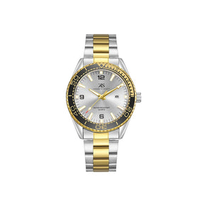 kenneth-scott-men's-sl28d-movement-watch-analog-display-and-stainless-steel-strap-k23024-tbtsb-gold/silver