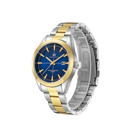 kenneth-scott-men's-sl28d-movement-watch-analog-display-and-stainless-steel-strap-k23025-tbtn-gold/silver