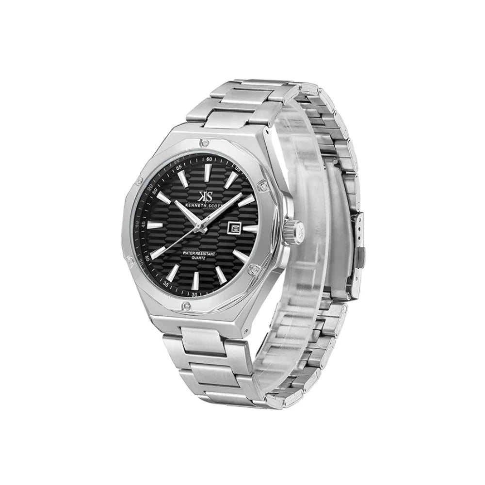 kenneth-scott-men's-sl28d-movement-watch-analog-display-and-stainless-steel-strap-k23026-sbsb-silver