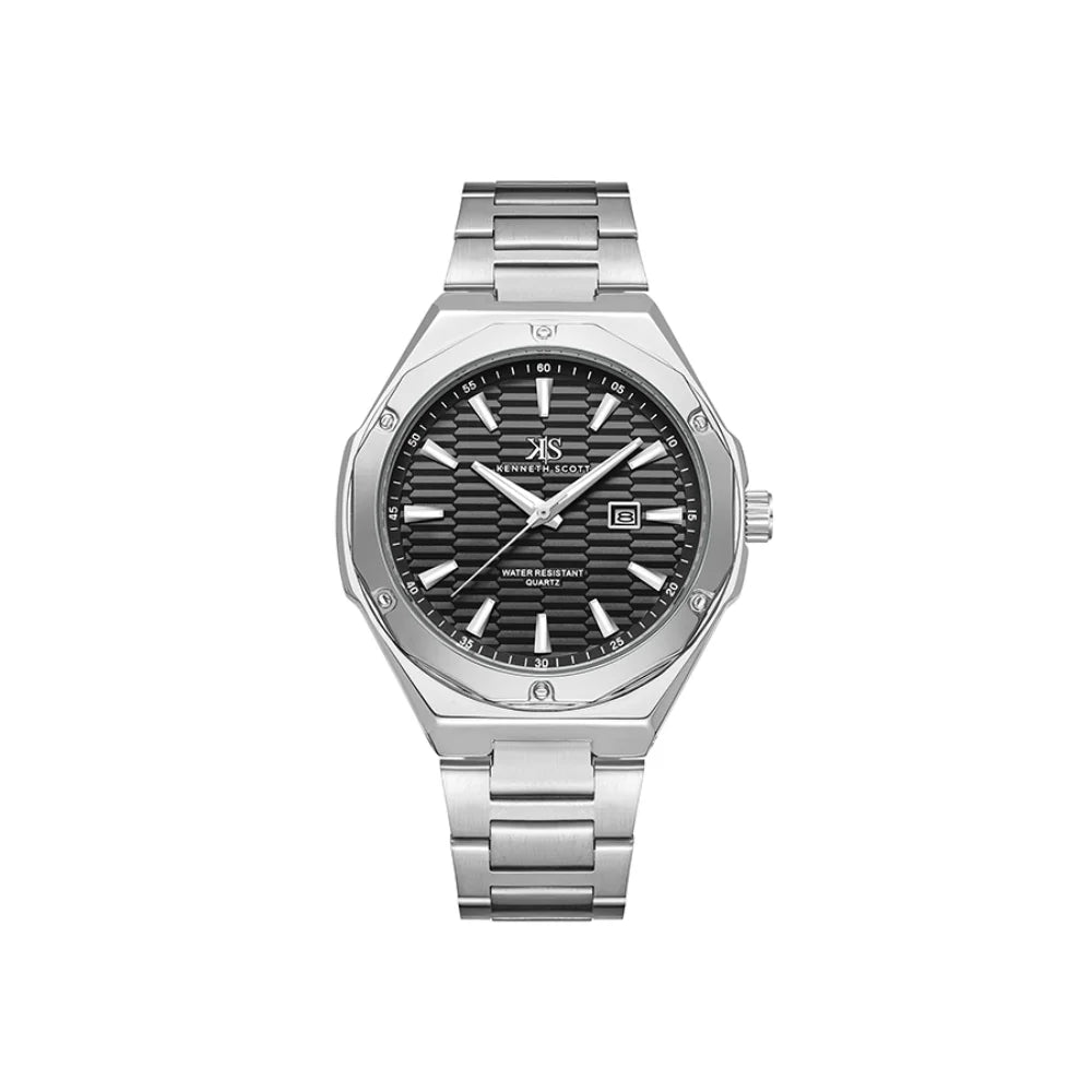 kenneth-scott-men's-sl28d-movement-watch-analog-display-and-stainless-steel-strap-k23026-sbsb-silver