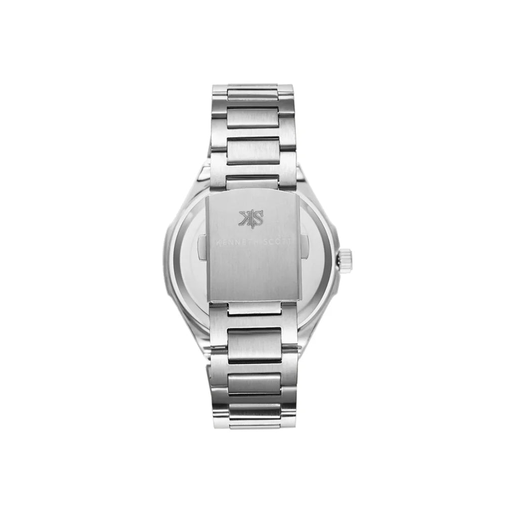 kenneth-scott-men's-sl28d-movement-watch-analog-display-and-stainless-steel-strap-k23026-sbsw-silver