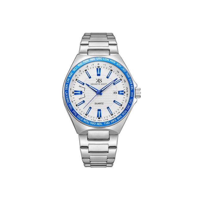 kenneth-scott-men's-sl28d-movement-watch-analog-display-and-stainless-steel-strap-k23027-sbswl-silver