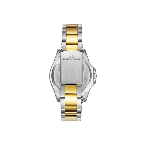 kenneth-scott-men's-sl28d-movement-watch-analog-display-and-stainless-steel-strap-k23027-tbtw-gold/silver
